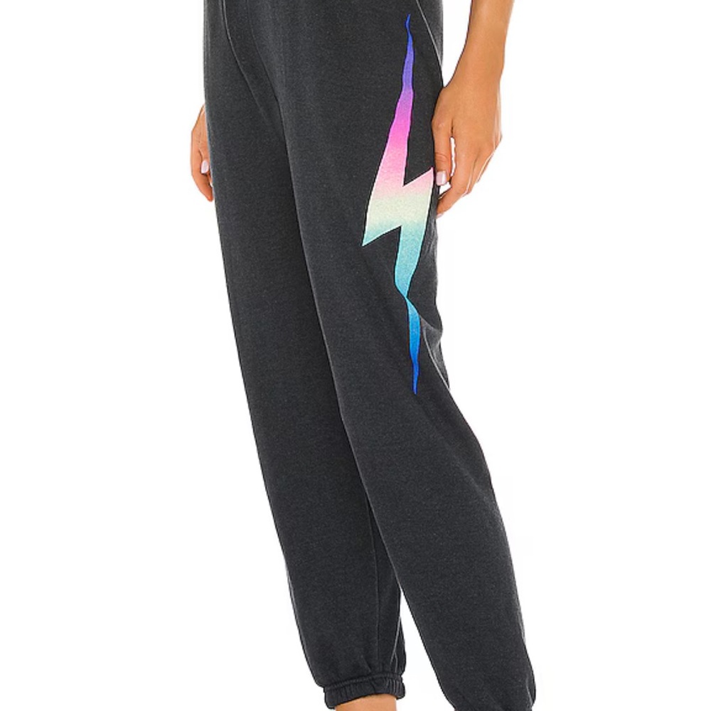 Aviator Nation Bolt sweatpants in rainbow pink size medium